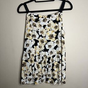 Mauries Black And Yellow Floral Peplum Tank Top